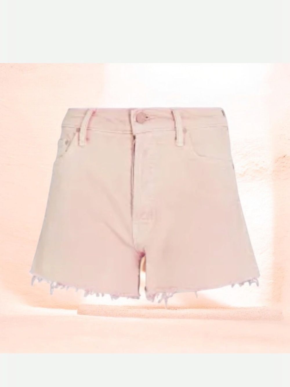 Mother Soft Pink Cotton Blend Fray Jeans Size 28